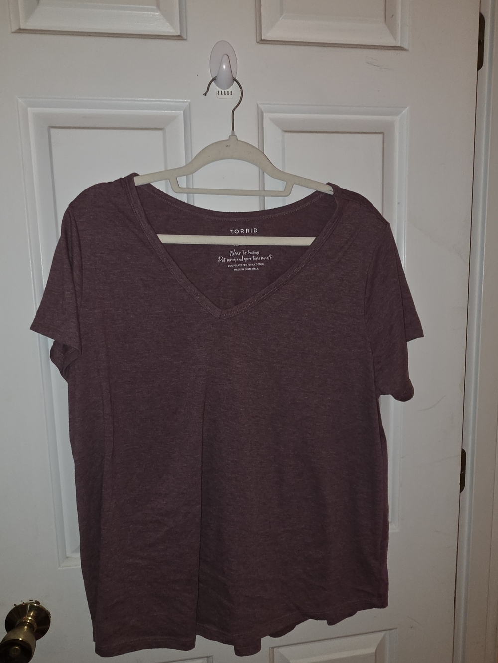 torrid Plum Heather V-Neck Short Sleeve Tee